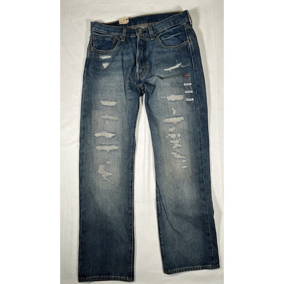 NWT LEVI’S 501 150th Anniversary Denim Jeans Distressed 32x30